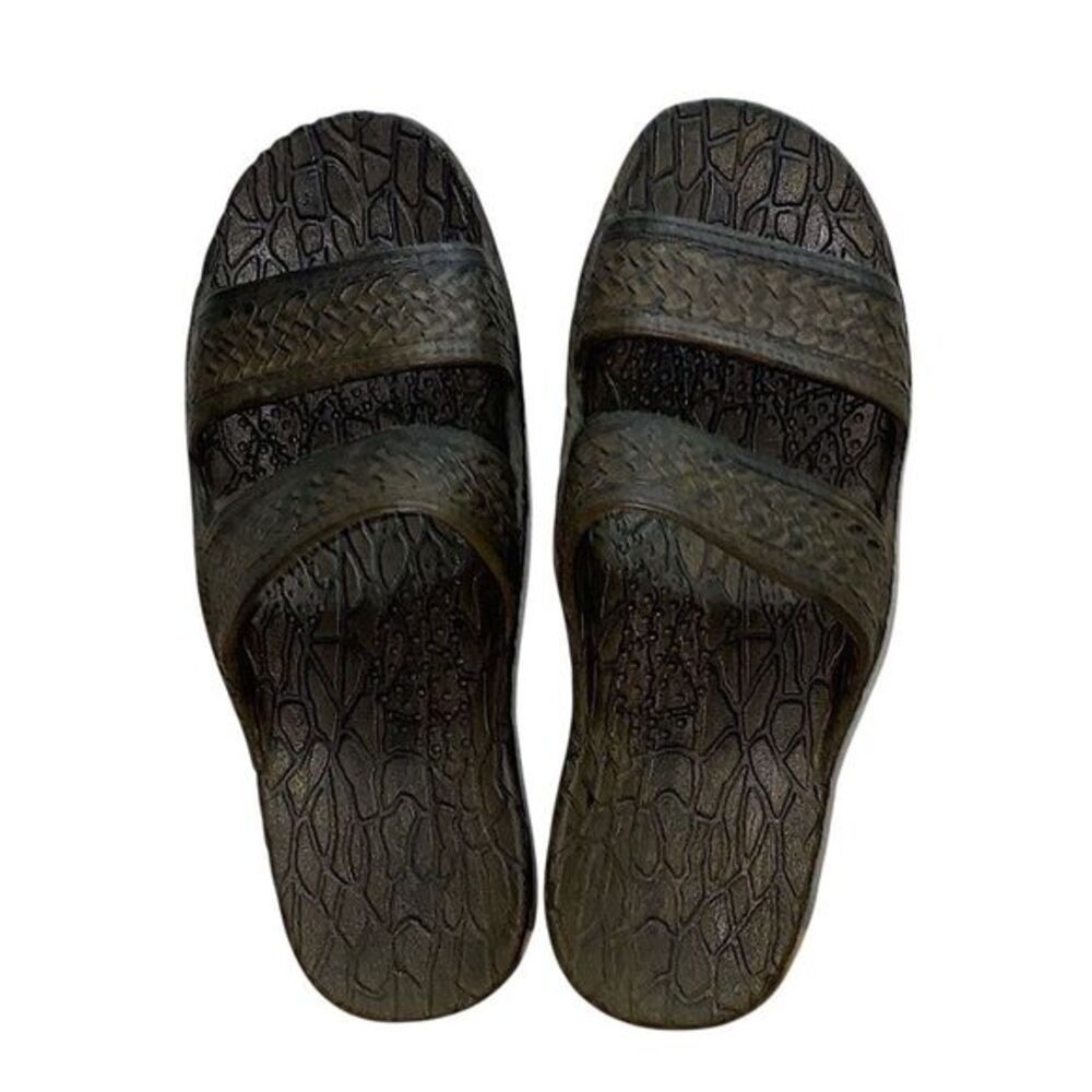 Pali Hawaii Rubber Slides 7‎ Molded Double Strap Sandals Made in Taiwan